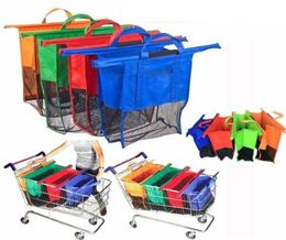 Thicken Cart Trolley Supermarket 4pcs Shopping Bags Foldable Reusable EcoFriendly Shop Handbag Totes for Women8929570