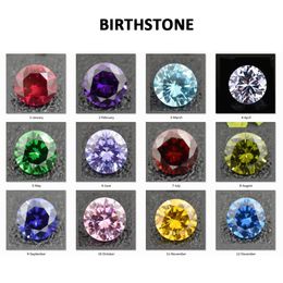 Cubic Zirconia Birthstones Round 5-10mm Jau To Dec Loose Stone For Jewellery Charms Locket 600pcs Lot mixed 12 Colours 50pcs p279T