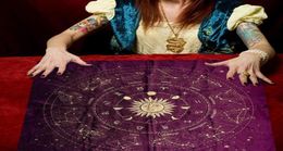 Mats Pads 60CM Velvet Tapestry Tablecloth 12 Constellations Tarot Card Cloth Kitchen Decoration Home Board Game Party Creative9516712