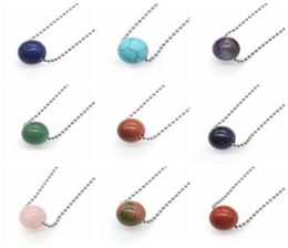 Fashion Hole Beads Natural Gem stone Adjustable Necklace with bead chains Fashion Jewelry3512117