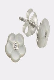 Earrings flower studs mother of pearl S925 silver fits for style bracelet 290698MOP H8ale5914808