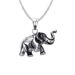 Hip Hop Style Stainless Steel Elephant Casting Pendant Necklace BXG024 Personality Charm Dangle Chain Jewelry Fashion Punk Rock Ac6669793