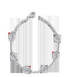 Свадебный браслет из стерлингового серебра 925 пробы с муассанитом, ювелирные изделия Drop5788179