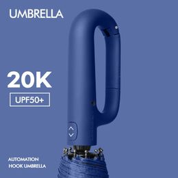 Umbrellas Buckle Parasol Umbrella Windproof Strong 10 Bones Fully Automatic Sun for Men Women Outdoor Big 231213