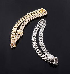 Designer Jewelry Iced Out Chains Men Women Anklets Hip Hop Diamond Ankle Bracelets Gold Silver Cuban Link Fashion Accessories Char8738147