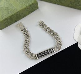 Men Designer Bracelet Fashion Chains Silver Stainless Steel Woman Wide Bracelets With Letter Bracciale Uomo Man Jewellery Hand Chain1437871