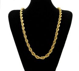 Vecalon 10mm Thick 76cm Long Rope ed Chain 24K Gold Plated Hip hop ed Heavy Necklace For mens9595754