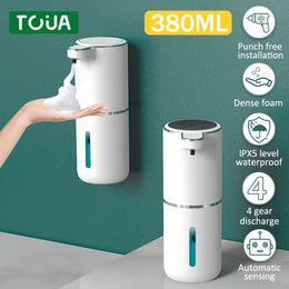 Liquid Soap Dispenser 380ml Upgraded Automatic Foam Soap Dispenser Smart Washing Hand Machine 4-Level Adjustable Touchless Liquid Soap Dispenser 231213