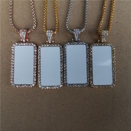 sublimation blank rectangle photo necklaces pendants hot transfer printing Jewellery consumables factory price