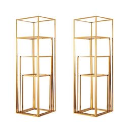 Party Decoration Wedding Arch Gold-Plated Geometric Flower Stand Home Shiny Metal Iron Rectangle Square Frame Backdrop197J