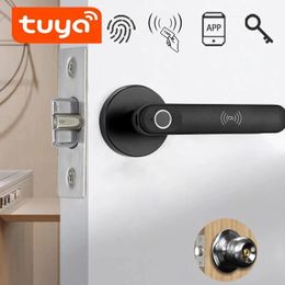 Door Locks Fingerprint Lock for bedroom Biometric door Handle knob lock Tuya Keyless Smart Electric Security 231212