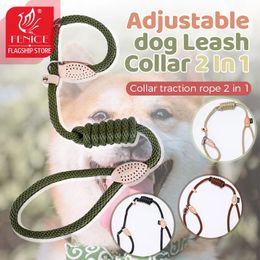 Dog Training Obedience Fenice Leash Collar 2 in 1 Durable Slip Rope Adjustable Loop Comfortable Small Meidum Large 231212