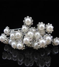 Whole Korean Style Women Wedding Accessories Bridal Pearl Hairpins Flower Crystal Rhinestone Hair Pins Clips Bridesmaid Hair J9923112
