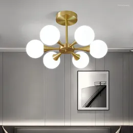 Chandeliers Nordic LED Chandelier For The Bedroom Dining Room Milk White Glass Ball Ceiling Pendant Lamp Hanging Lighting Home