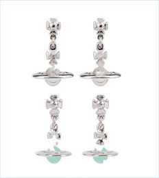 Charm Charm Womens Designer Sier Diamond Rivets Fl Planet Three-Nsional Earring Hook Punk Drop Delivery 2021 Jewelry Earrings Day Dheos4649718