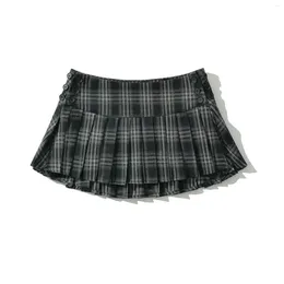 Skirts Women's Plaid Mini Skirt Faldas Mujer Korean Fashion High Waist Sexy 2023 Ins Elegant Etek Harajuku