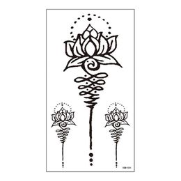 New full arm waterproof tattoo sticker with Sanskrit totem, mermaid dagger, flower