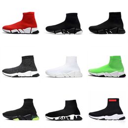 Sock designer Shoes Speed Trainer Mens Shoes Plate-forme Sneakers Graffiti Black White Clear Sole Luxury Loafers Flat Plate-forme Boots designer sneakers