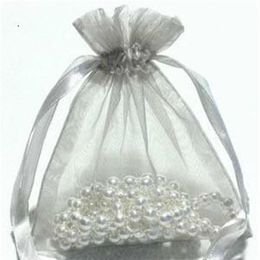 200 Pcs Silver Organza Gift Bag Bags Pouchs Wedding Favour 9 X 12cm 3 5 inch x 4 7 inch 250A