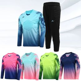 Other Sporting Goods Soccer Goalkeeper Jersey For Kids Protection With Sponge Adults Football Uniform Men Goalie Shirt 231212