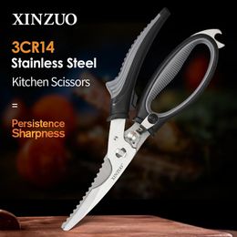 Kitchen Knives XINZUO 3CR14 Stainless Steel Scissors Removable Chicken Seafood Fish Cutting Shears Cooking 231213