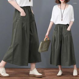 Women's Pants Overalls Loose Straight Wide Leg Fashionable Summer Arrival Skirt With Waist Slimming Cropped Pant