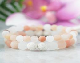 MG0970 Pink Aventurine Lava Rock Bracelet Womens Essential Oil Diffuser Bracelet Set Handmade Healing Crystals Bracelet5599654