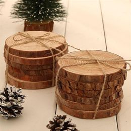 6pcs lot Pine Wooden Chips Cut Pieces Wood Log Sheet Rustic Wedding Decor Party Centrepieces Vintage Country Style Y0228307Y