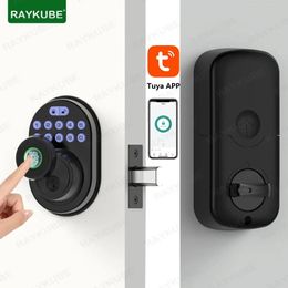 Door Locks Smart Deadbolt Lock Tuya Bluetooth Fingerprint Digital Electric Support Remote Temporary Password For Wooden 904F 231212