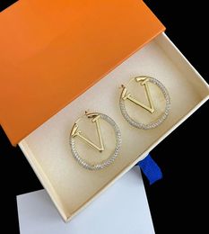 Women Designer Jewellery Diamond Hoop Earrings Gold Earring Luxury Letter Dangle Engagement Jewellery For Ladies Hoops Studs 2207153XQ2079270