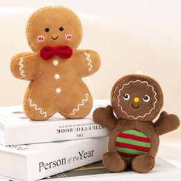 17CM Mini Caramel And Chocolate Gingerbread Plush Doll Lovely Christmas Pendant Gift Stuffed Plush Gingerbread Toys Christmas Home Decor Toy