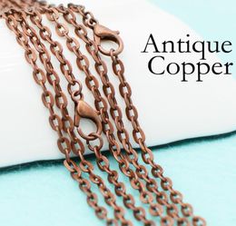 50 pcs 182430 Inch Antique Copper Chain necklace Antique Copper Cable Chain Rolo Chain Anti Necklace9100932