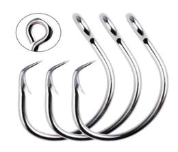 50pcs Stainless Steel Fishing Hook 110160 Barbed Explosion Hooks Jigbait Circle Lure Hook Sea Saltwater Fish Hook Pesca9224299