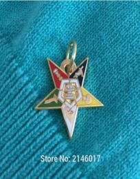10pcs masonry Enamel Metal Craft Gold Colour Order Of The Eastern Star Lapel Pin Jewel Custom Ma Pendant Charms12162274125395