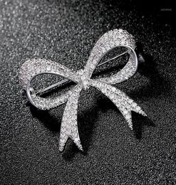 Luxury Rhinestone Wedding Bow Knot Brooch Pin Dress Sash Pins Bridal Wedding Bouquet Brooches Jewelry Gift Broches Mujer1 741 T24856052