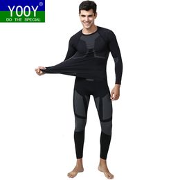 Men's Thermal Underwear YOOY Winter Men Sets Outdoor sports Snowboarding function cycling ski thermo underwear long johns 231212