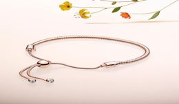 Fashion Basic Bracelet For Luxury Designer 925 Sterling Silver Rose Gold Plated Ladies Retractable Bracelet Valentine's Day Gift Wi4230705