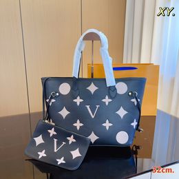 Famous Brands printing shopping bag classic shoulder bag cross body package cowhide designer bag tote bag wallet purse