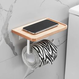 Toilet Paper Holders SARIHOSY Wooden Toilet Paper Holder Bathroom Wall Mount WC Paper Phone Holder Shelf Storage Towel Roll Shelf Accessories 231212