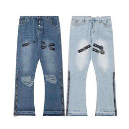 GELLERY DAPT Designer Jeans Top Quality Men's Jeans Vintage Trendy Street Straight Tube Wide Leg Denim Pants For Men