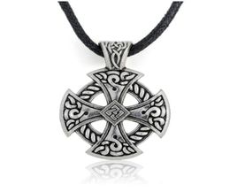 GX123 Viking Religious Vintage Circle Cross Design Hammer Pendant Pagan Traditions Adjustable Cool Men Rope Necklace Jewellery For M7116638