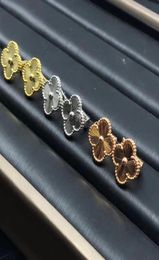 Luxury VA brand clover designer clip on screw back earrings stud sweet 4 leaf flower gold earring earings ear rings party jewelry3225101