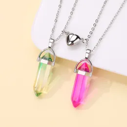 Chains Wholesale Irregular Crystal Pendant Necklace For Women Men Personalized Heart Metal Magnetic Fashion Friendship Gifts