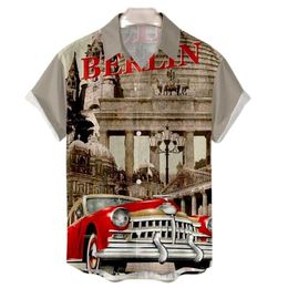 Ropahombre Shirt Fashion Mens Casual Shirts Summer Vintage Top 3D Printed Car Loose Hawaiian Mens Shirt Beach Aloha Fashion Clothing Ropahombre 66