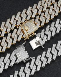18mm 182022inch Gold Silver Plated Bling CZ Cuban Chain Necklace 78inch Bracelet Links Rapper Street Jewelry for Men Women2829871