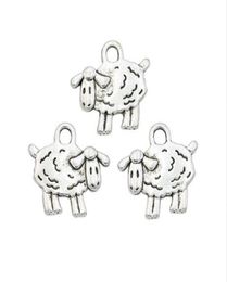 200pcslot Antique Silver Plated Sheep Charms Pendants for Necklace Jewelry Making DIY Handmade Craft 15x16mm2341181