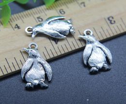 Whole 100pcs Cute Penguin Alloy Charms Pendant Retro Jewellery Making DIY Keychain Ancient Silver Pendant For Bracelet Earrings 8059287