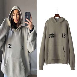 Hoodie Knit Sweater Ess Pullover Sweat Shirts Men Women Designer Knitted Jumper Essentialsss Pull Set Essentialshoodie Hoody Essentialsweatshirts 3AH4