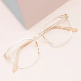 Sunglasses Design Women Elliptic Small Tea Frame Pochromic Anti Blue Light Computer Prescription Custom Reading Glasses