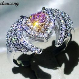 choucong Lovers Angel wings Shape Ring 925 sterling Silver 5A cz Stone Party Wedding Band Rings For Women Jewelry211W